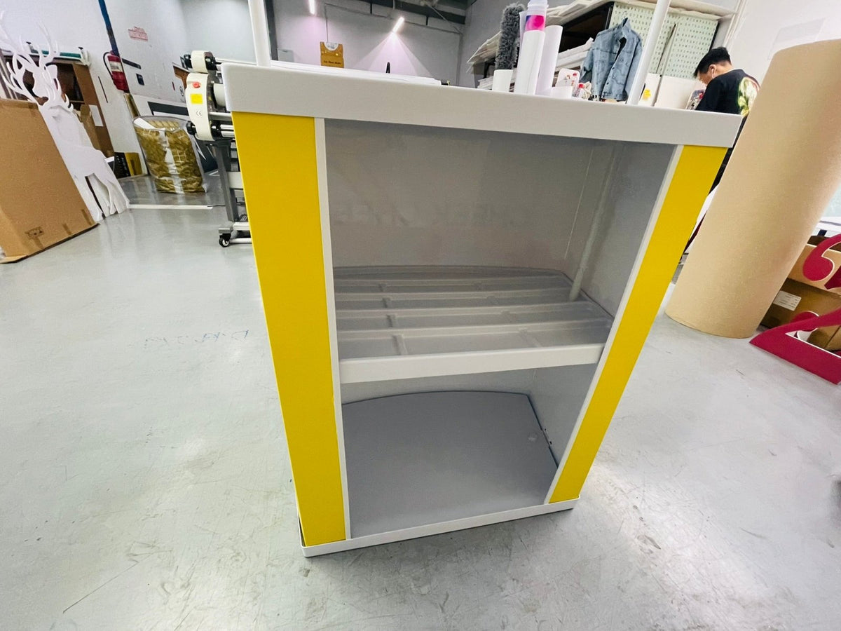 โต๊ะ เคาน์เตอร์ โต๊ะชวนชิม Promotion Counter น้ำหนักเบา ถอดประกอบง่าย เหมาะสำหรับงานอีเวนต์ โปรโมชัน และออกบูธ