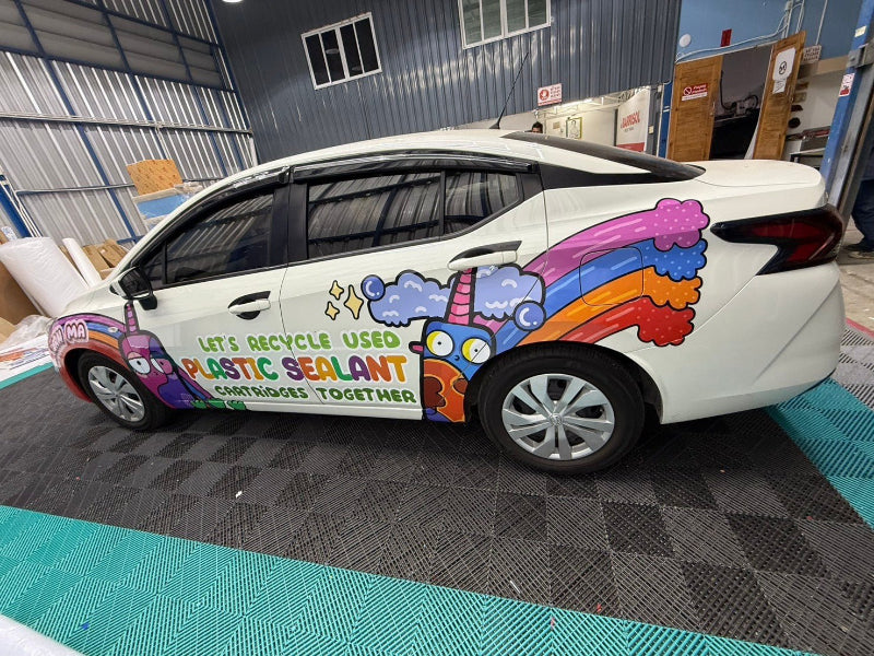 สติ๊กเกอร์ติดรถบริษัท รถเก๋ง Company Car Wrap Sticker พิมพ์คมชัด วัสดุทนทาน เหมาะสำหรับโฆษณา โปรโมชัน และสร้างภาพลักษณ์แบรนด์