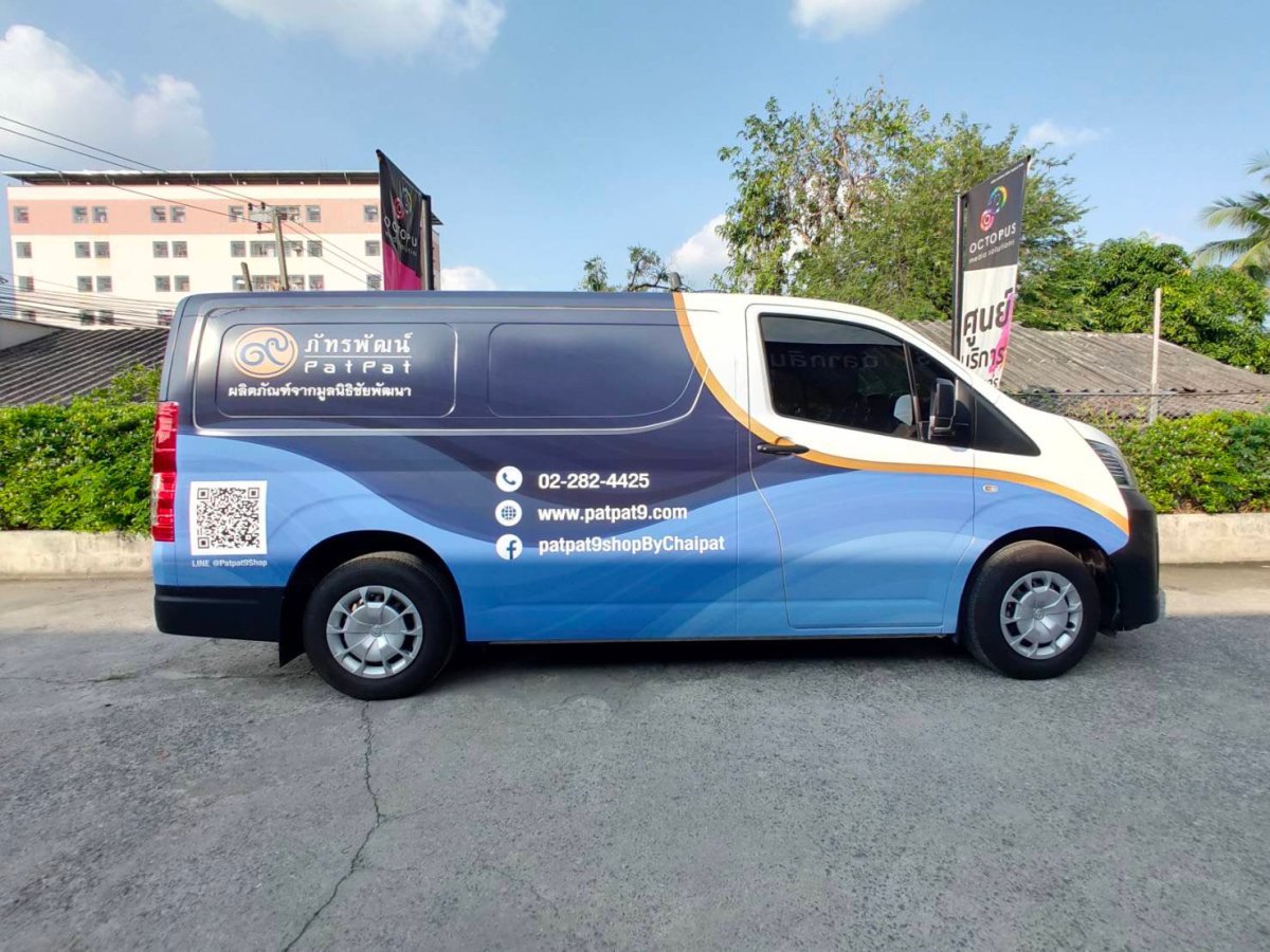 สติ๊กเกอร์ติดรถ Car Wrap แร็ปสติ๊กเกอร์ วัสดุคุณภาพสูง 3M พิมพ์คมชัด ติดทนทาน เหมาะสำหรับโฆษณาและตกแต่งรถทุกประเภท