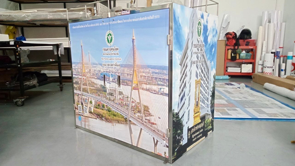 สติ๊กเกอร์ติดตู้สแตนเลส พิมพ์คมชัด ทนทาน เหมาะสำหรับงานอุตสาหกรรม โรงงาน และงานโปรโมชัน