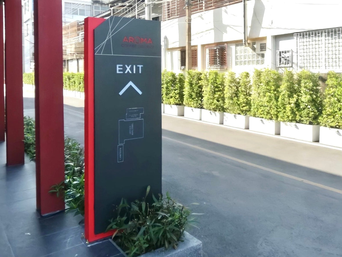 ป้ายตั้ง Totem ป้ายเสาบอกทาง เสาประชาสัมพันธ์ ดีไซน์สูงเด่น เหมาะสำหรับห้างสรรพสินค้าและอาคาร