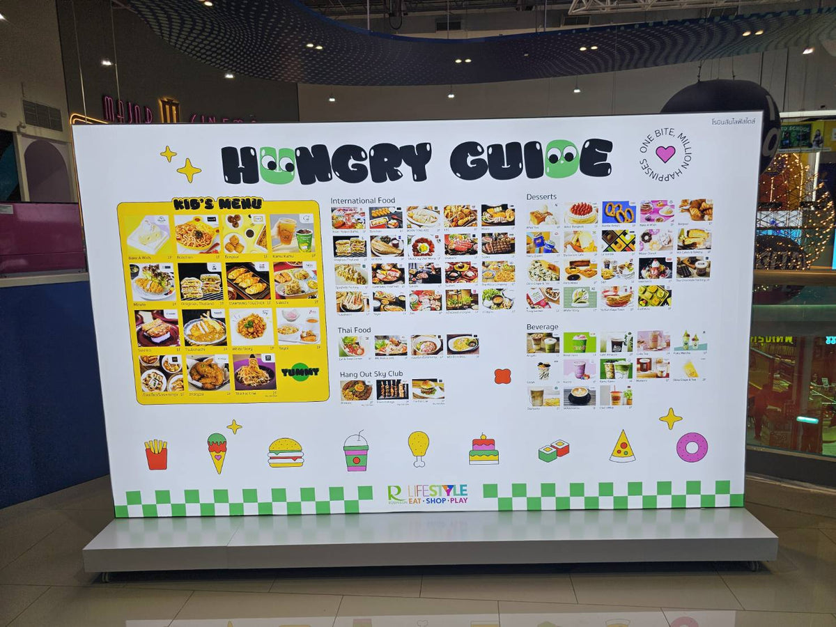 ป้ายกล่องไฟผ้า 3P ฐานตั้งพื้น มีล้อลาก เคลื่อนย้ายสะดวก เหมาะสำหรับงานอีเวนต์และงานโปรโมชัน