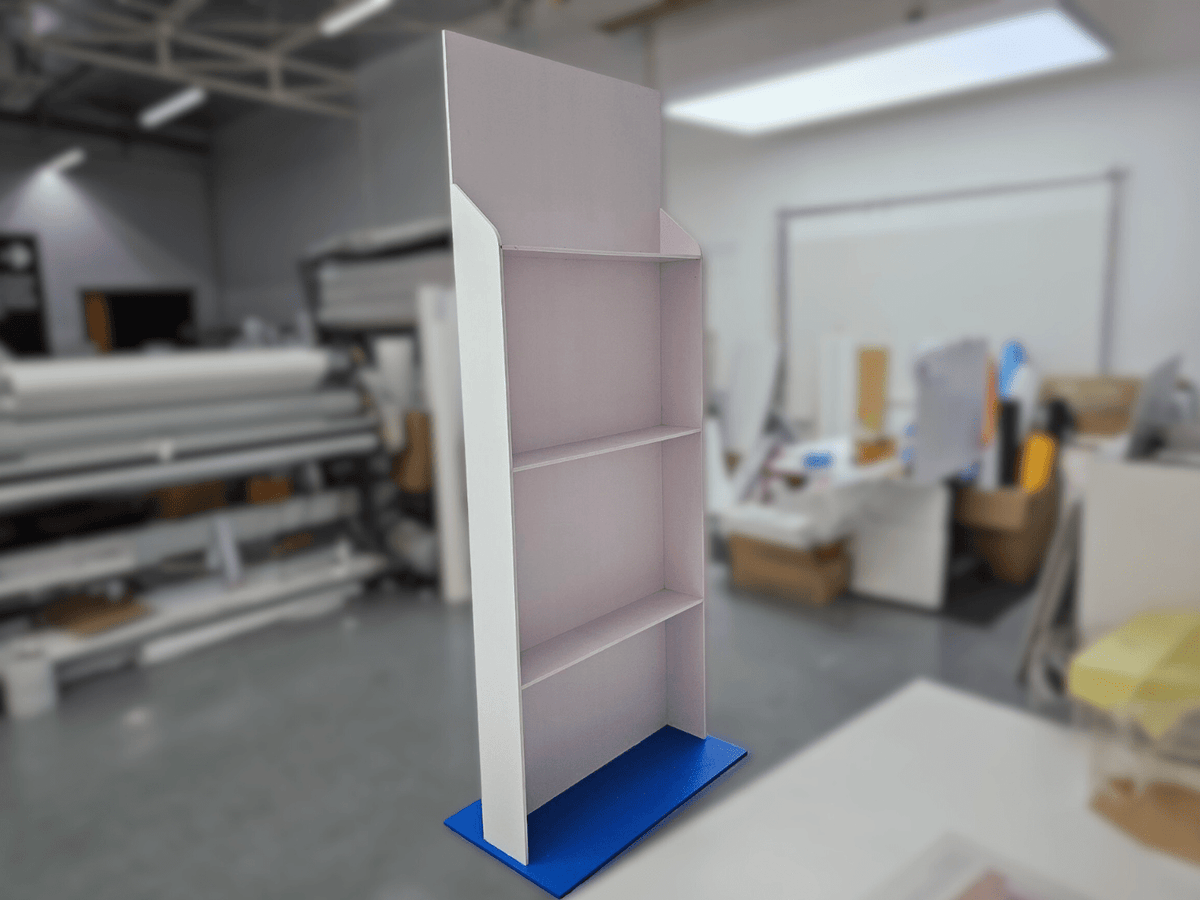 ชั้นวางสินค้าราคาถูก เชลฟ์ดิสเพลย์ Shelf Display แข็งแรง น้ำหนักเบา เหมาะสำหรับโชว์สินค้าในร้านค้า และงานอีเวนต์