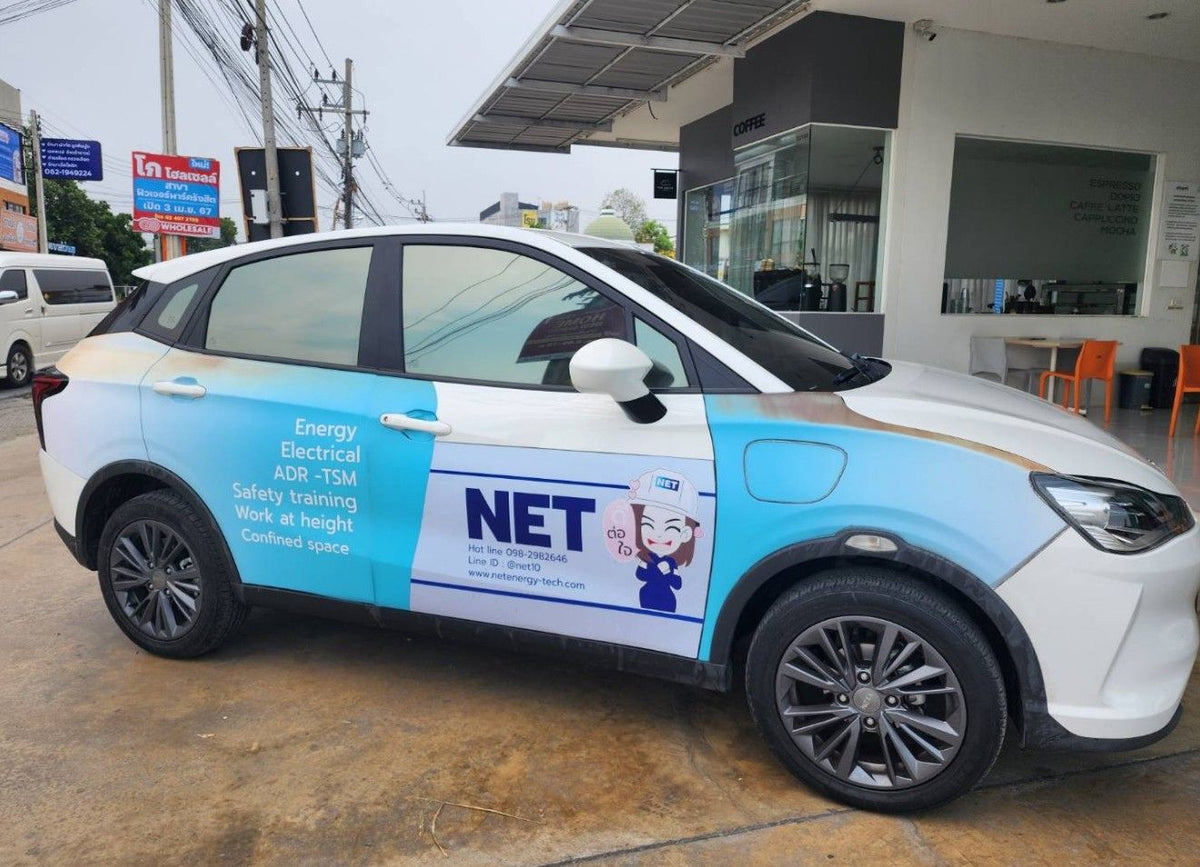 สติ๊กเกอร์แต่งรถ EV - Octopus Media Solutions รับทำสติ๊กเกอร์ สติ๊กเกอร์ติดรถ สติ๊กเกอร์ไดคัท สติ๊กเกอร์