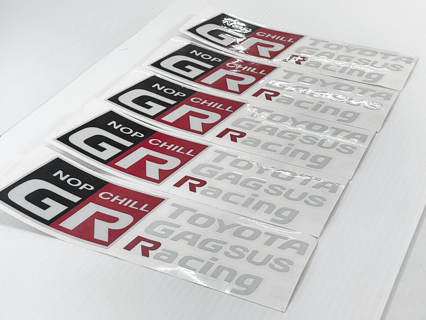 ชุดสติ๊กเกอร์ไวนิลสะท้อนแสง 3M 6 ชิ้น ลาย nop chill toyota gaggus
