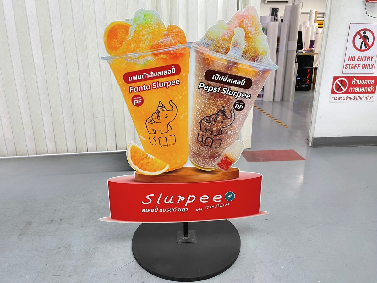 ป้ายตั้งพลาสวูด โครงเหล็ก แข็งแรง ทนแดดฝน เหมาะสำหรับงานอีเวนต์ และป้ายโฆษณากลางแจ้ง