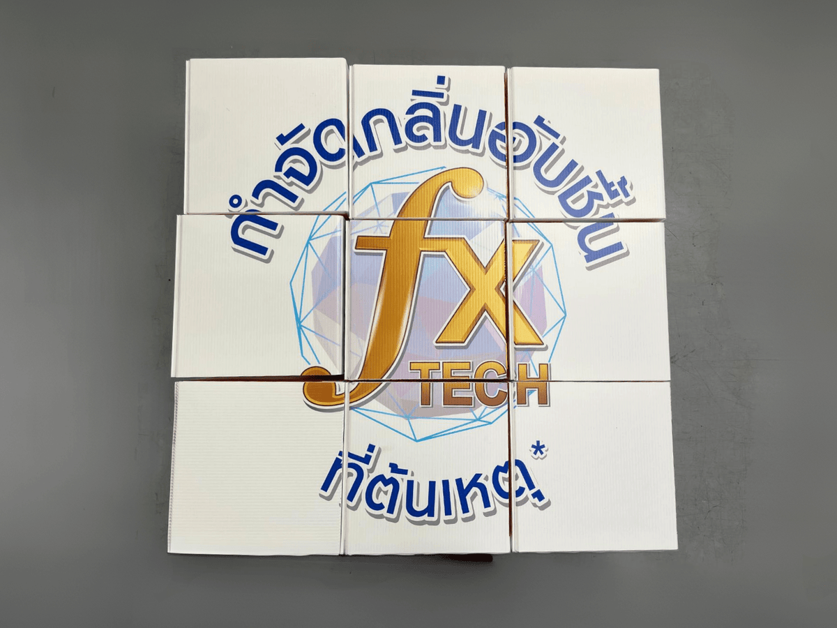 กล่องลูกเต๋า กล่องฟิวเจอร์บอร์ดทรงลูกเต๋า พิมพ์คมชัด เหมาะสำหรับงานอีเวนต์ และดิสเพลย์สินค้า