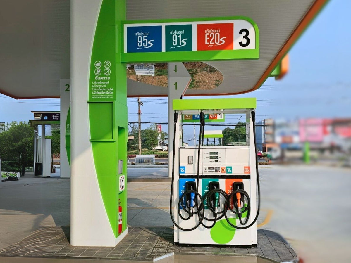 สติ๊กเกอร์ปั๊มน้ำมัน ทนแดดฝน พิมพ์คมชัด เหมาะสำหรับสถานีบริการน้ำมัน และงานอุตสาหกรรม