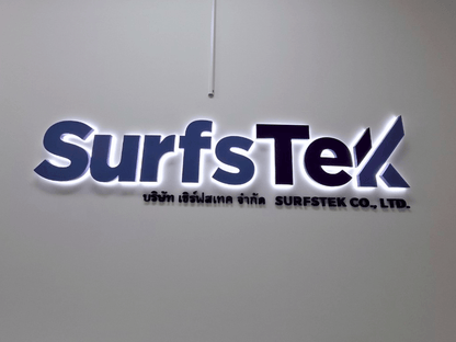 ป้ายบริษัทไฟออกหลัง แสงหรูหรา เด่นชัด เหมาะสำหรับองค์กร บริษัท และอาคารพาณิชย์