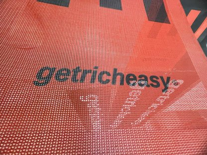 กระเป๋าตาข่ายสีส้มแบรนด์ getricheasy รุ่นป้ายไวนิลตาข่าย
