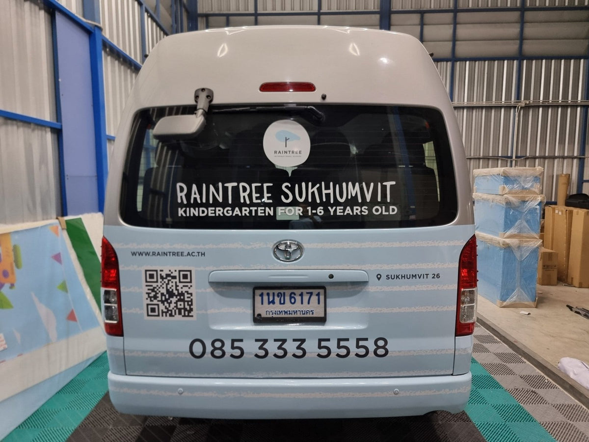 สติ๊กเกอร์ติดรถตู้ Van Wrap Sticker พิมพ์คมชัด วัสดุทนทาน เหมาะสำหรับโฆษณา โปรโมชัน และตกแต่งรถเพื่อสร้างเอกลักษณ์