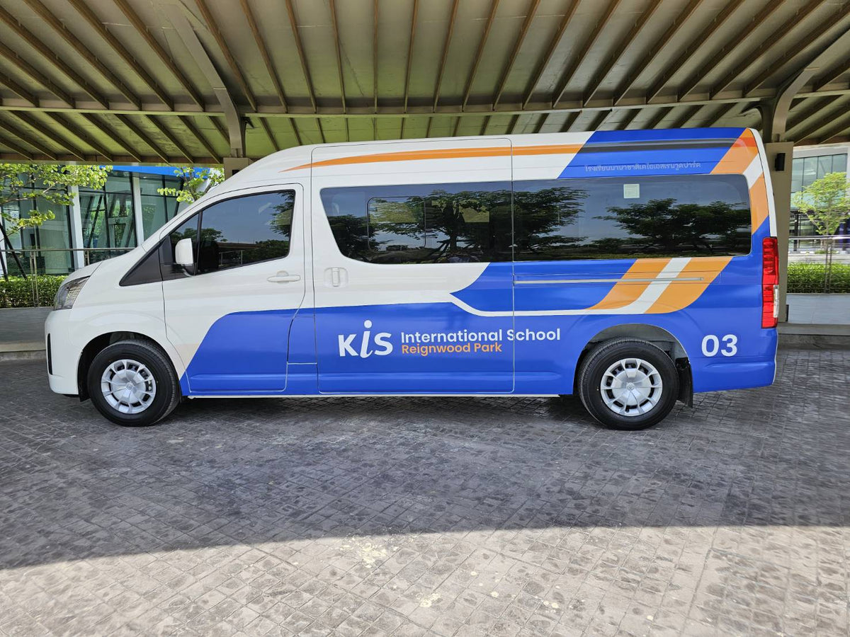 สติ๊กเกอร์ติดรถตู้ Van Wrap Sticker พิมพ์คมชัด วัสดุทนทาน เหมาะสำหรับโฆษณา โปรโมชัน และตกแต่งรถเพื่อสร้างเอกลักษณ์