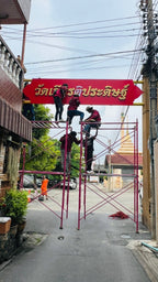 ติดตั้งป้ายตั้งนั่งร้าน แข็งแรง ปลอดภัย เหมาะสำหรับอาคารสูง งานก่อสร้าง และป้ายขนาดใหญ่