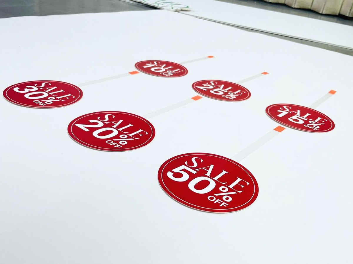 ป้ายเด้ง Wobbler พิมพ์คมชัด สีสดใส ติดตั้งง่าย ดึงดูดความสนใจ เหมาะสำหรับโปรโมชันหน้าร้าน ซูเปอร์มาร์เก็ต และร้านค้า