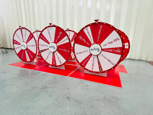 ป้ายวงล้อหมุน เสี่ยงโชค โปรโมชัน และอีเวนต์ ดึงดูดความสนใจ เหมาะสำหรับงานจัดกิจกรรม