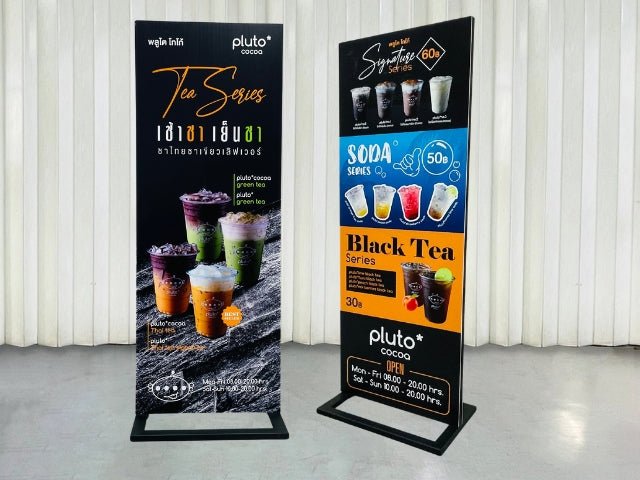 ป้ายประชาสัมพันธ์ และป้ายตั้งพื้น พิมพ์คมชัด แข็งแรง เหมาะสำหรับงานอีเวนต์ งานโฆษณา และประชาสัมพันธ์หน้าร้านหรือองค์กร