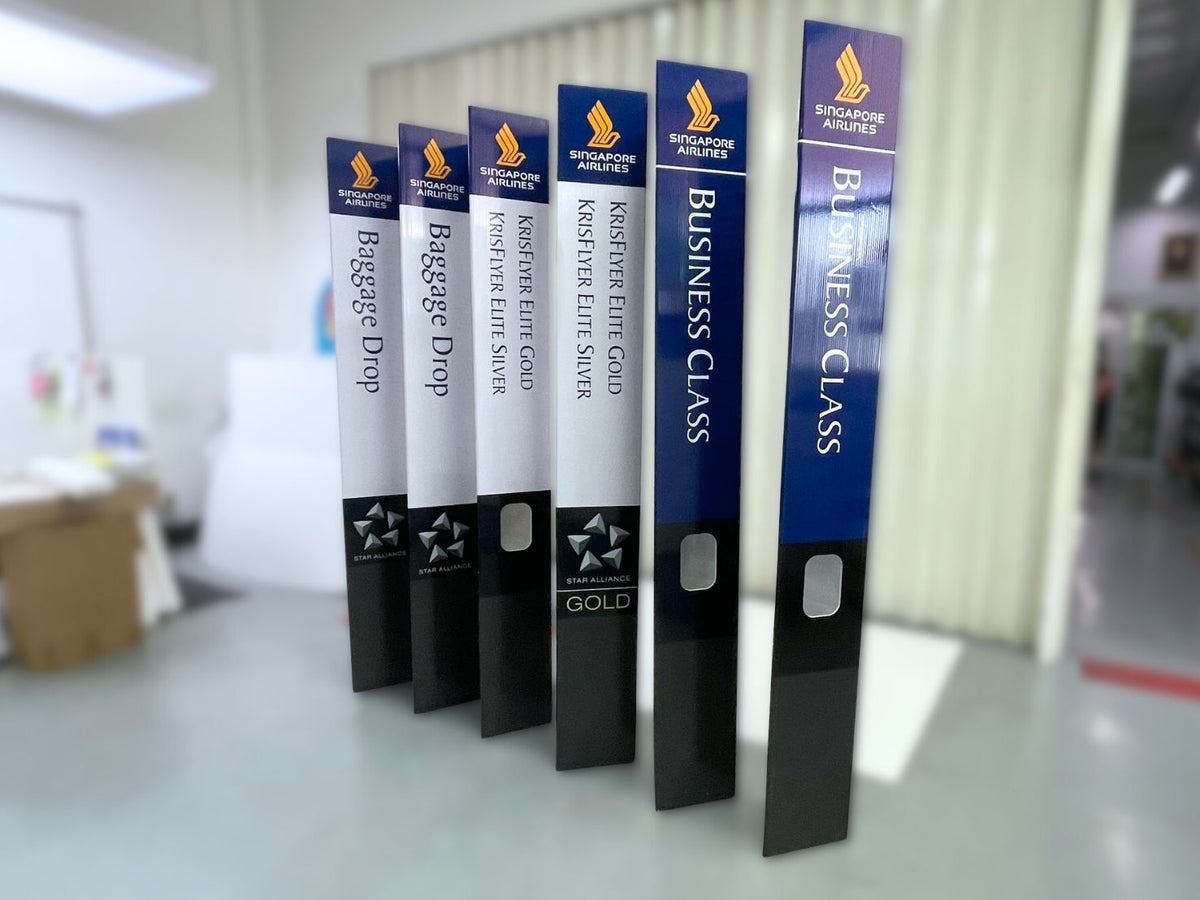 ป้ายครอบเสากั้นทางเดิน custom display walk way directional signage