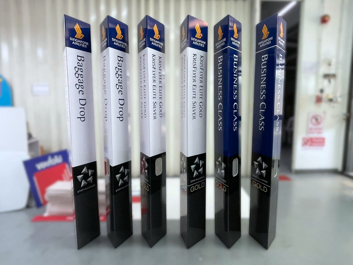 ป้ายครอบเสากั้นทางเดิน - custom display walk way directional signage