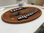 3D Carved Wooden Sign hand-painted fish illustration CNC router