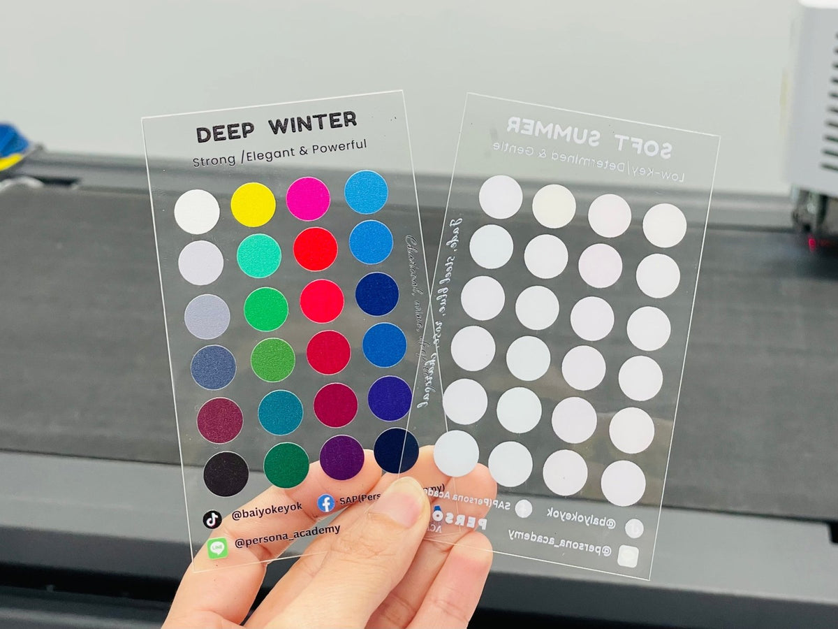 ง แผ่นพลาสติกใส ร้านพิมพ์งานพลาสติกใส ไดคัทสี่เหลี่ยม