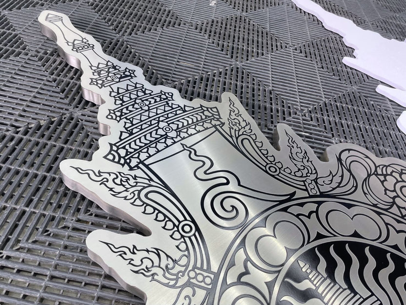 ป้ายกัดกรดโลหะ Etched Metal Sign สำหรับป้ายบริษัท ป้ายบริษัทแบบกัดกรดโลหะ คุณภาพสูง ผลิตตามแบบลูกค้า