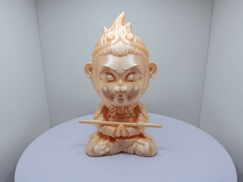 รูปปั้นเรซินลิงนักรบสไตล์ 3D โปรโตไทป์ สีทองส้ม