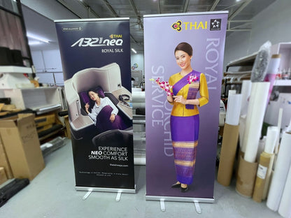 Roll up banner ขาตั้งสำเร็จรูป พิมพ์อิงค์เจ็ท ใช้งานออกบูธ งานอีเวนต์