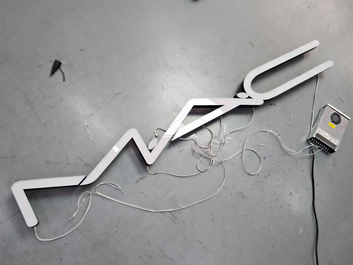 อักษรไฟ ไม่มีขอบ ป้ายไฟอลูมิเนียม ไม่มีคิ้ว