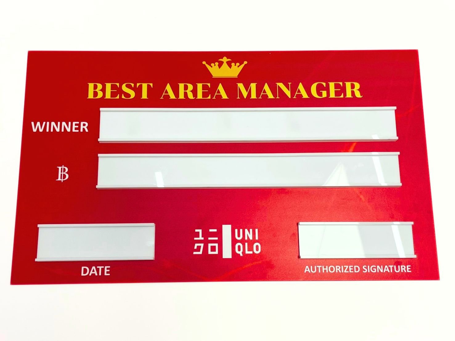 ป้ายรางวัล ป้ายเงินรางวัล และป้ายมอบรางวัล พิมพ์คมชัด วัสดุคุณภาพ เหมาะสำหรับงานประกาศเกียรติคุณ การแข่งขัน และพิธีมอบรางวัล