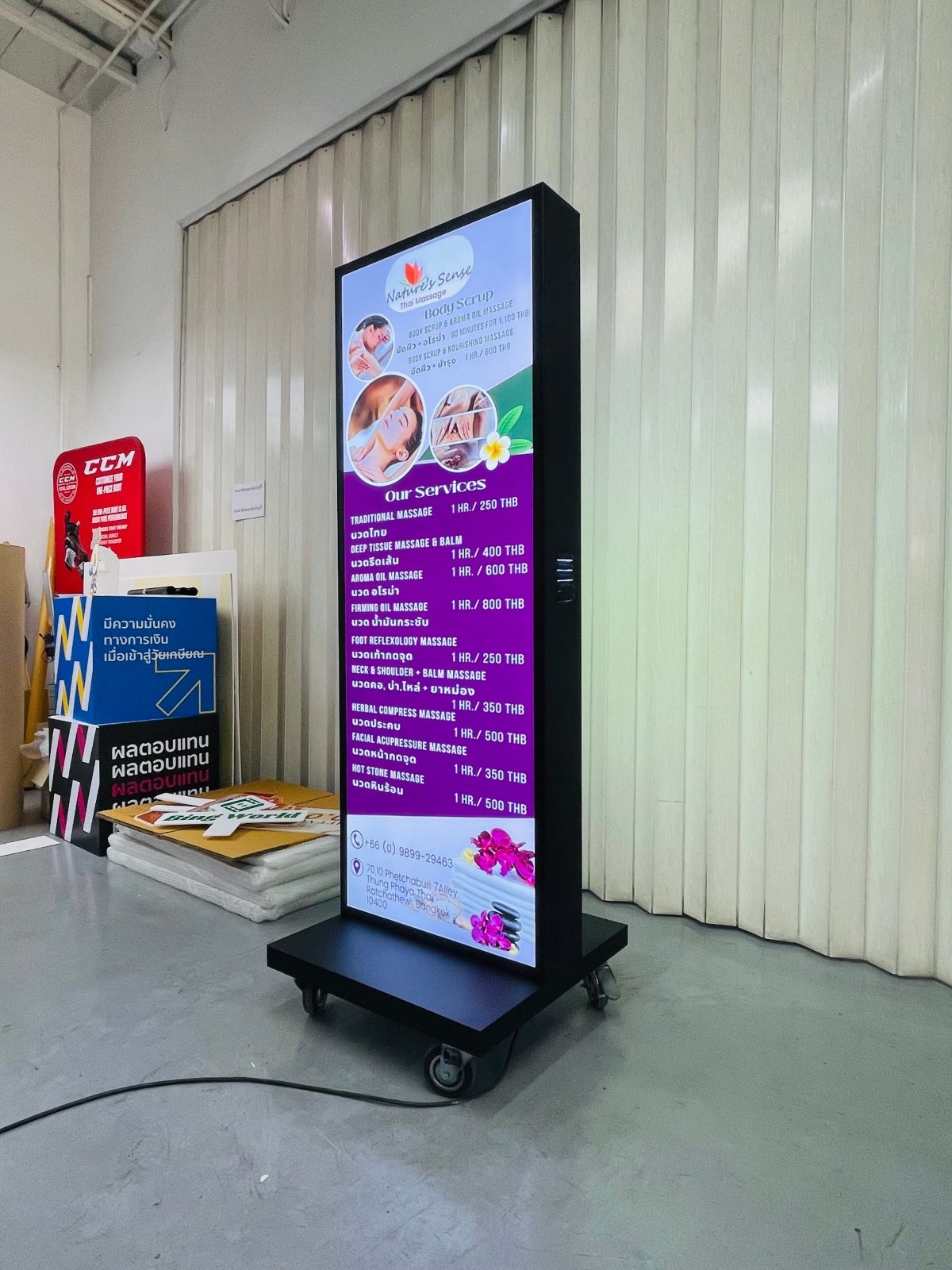 ป้ายร้านนวด สปา ดีไซน์หรูหรา สะท้อนบรรยากาศผ่อนคลาย เหมาะสำหรับร้านสปาและร้านนวดแผนไทย