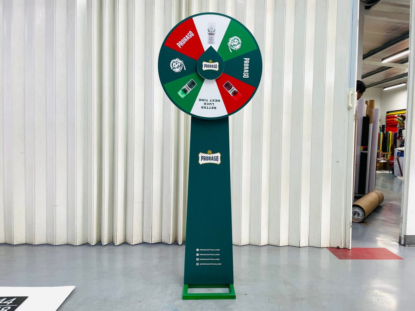 ป้ายวงล้อหมุน เสี่ยงโชค โปรโมชัน และอีเวนต์ ดึงดูดความสนใจ เหมาะสำหรับงานจัดกิจกรรม