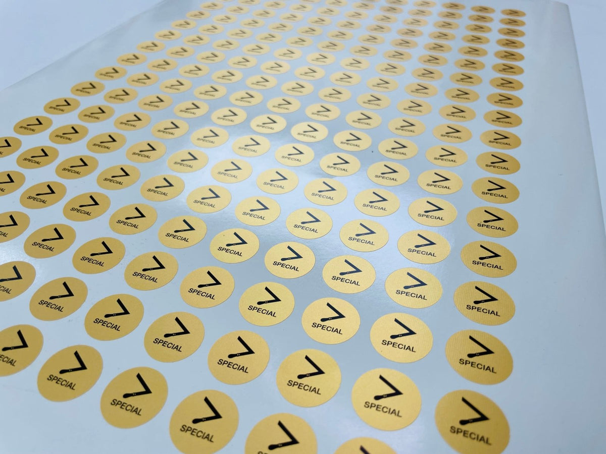 สติ๊กเกอร์สีทอง และสติ๊กเกอร์สีเงิน พิมพ์หรูหรา เพิ่มมูลค่าสินค้า เหมาะสำหรับฉลากบรรจุภัณฑ์ งานพรีเมียม และงานตกแต่ง