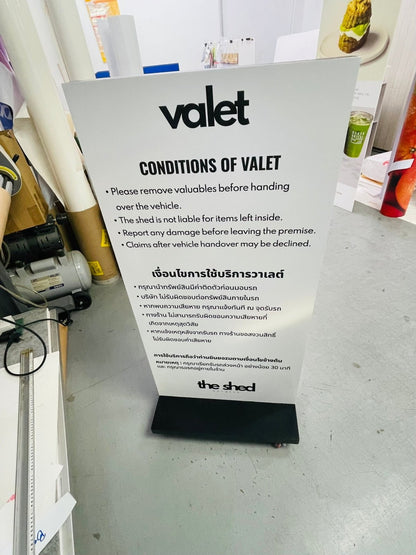 ป้ายล้อเลื่อน โครงเหล็ก