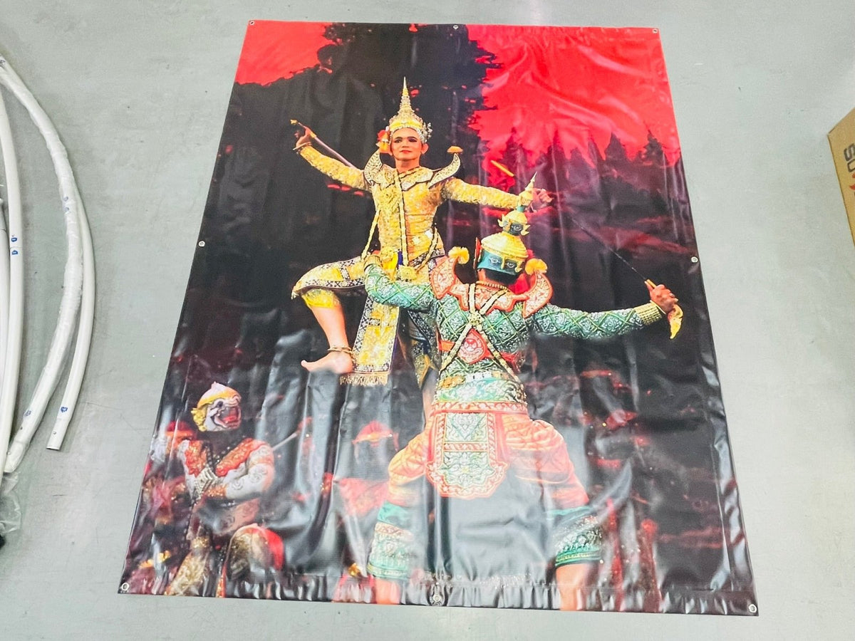 ป้ายศิลปวัฒนธรรมไทย พิมพ์คมชัด เหมาะสำหรับงานวัด พิพิธภัณฑ์ และกิจกรรมวัฒนธรรม