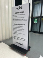 custom signage ป้ายล้อเลื่อน โครงเหล็ก wall sign