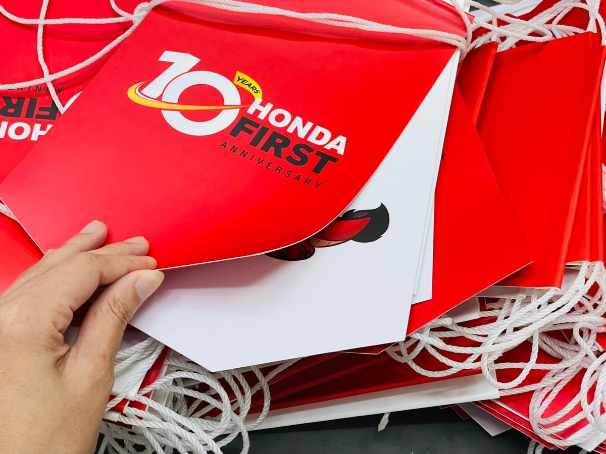 ธงราว Bunting Flag พิมพ์ Inkjet ป้ายไวนิล ร้อยเชือก