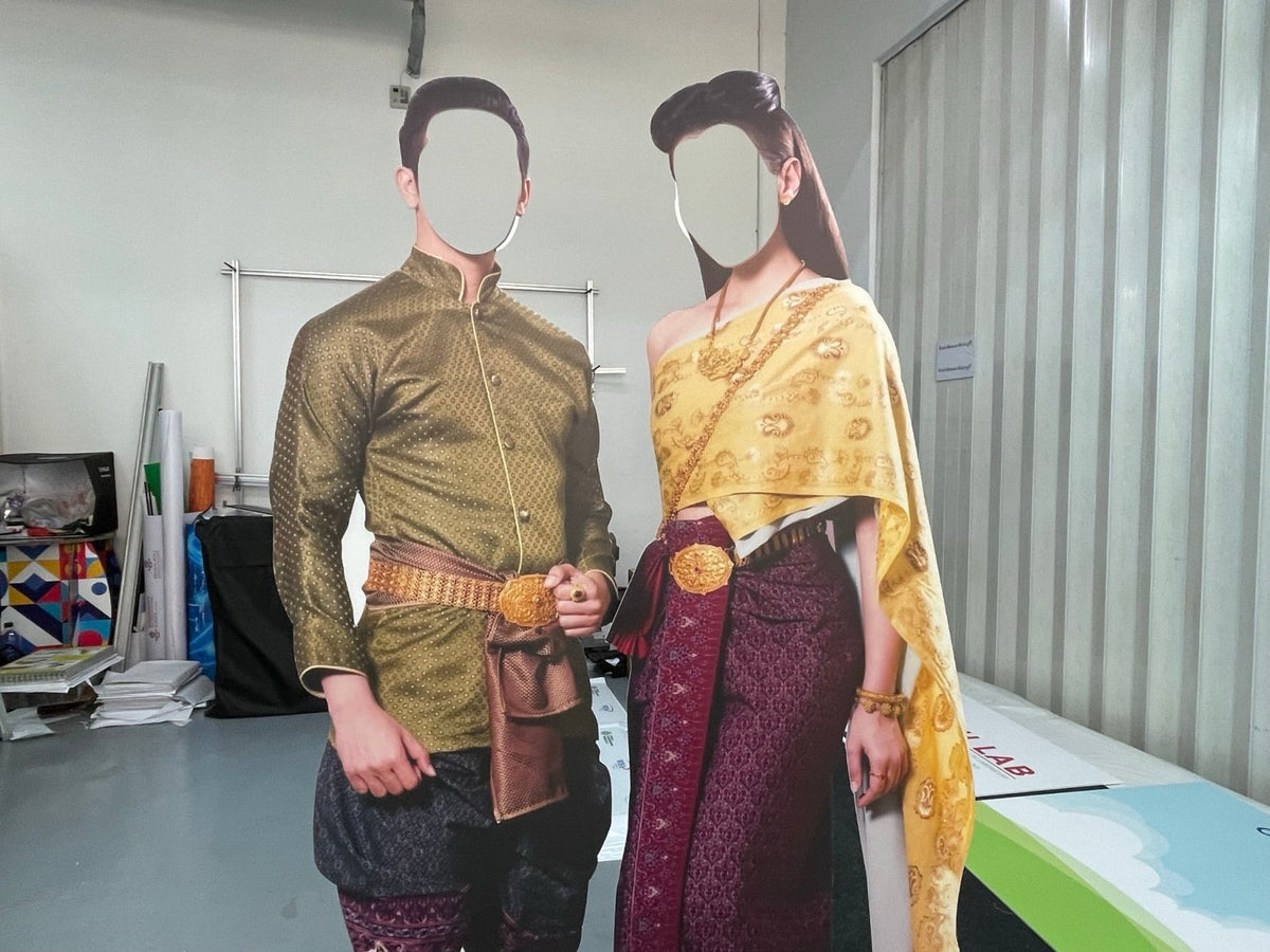 ป้ายศิลปวัฒนธรรมไทย พิมพ์คมชัด เหมาะสำหรับงานวัด พิพิธภัณฑ์ และกิจกรรมวัฒนธรรม