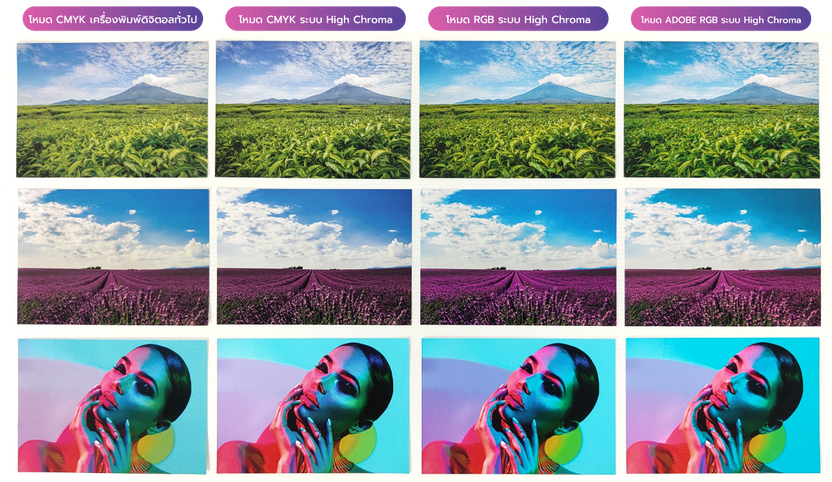 Konica High Chroma สีสดเทียบเท่า RGB งานพิมพ์โปสการ์ดมาตรฐานสากล