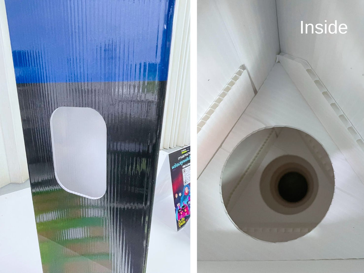 ป้ายครอบเสากั้นทางเดิน - custom display walk way directional signage