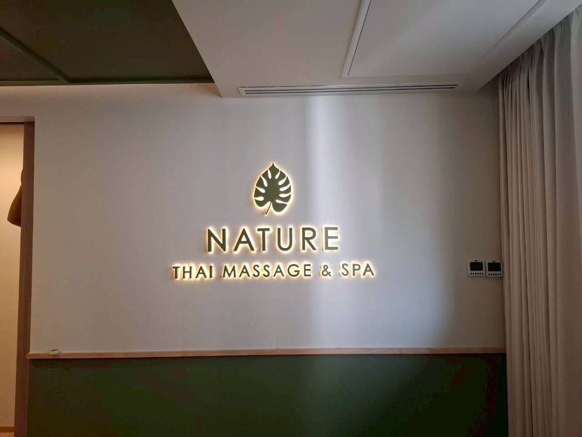 ป้ายร้านนวด สปา ดีไซน์หรูหรา สะท้อนบรรยากาศผ่อนคลาย เหมาะสำหรับร้านสปาและร้านนวดแผนไทย