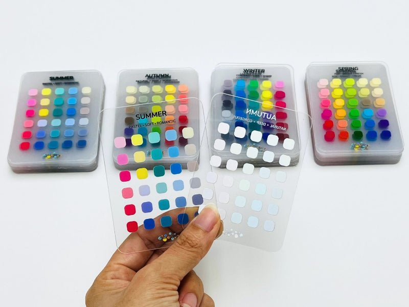clear plastic celluloid color chart