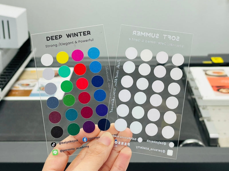 แผ่นชาร์ตสี พลาสติกใส เซลลูลอยด์ ตัวอย่างสีคุณภาพ เหมาะสำหรับงานพิมพ์และตกแต่งวัสดุ