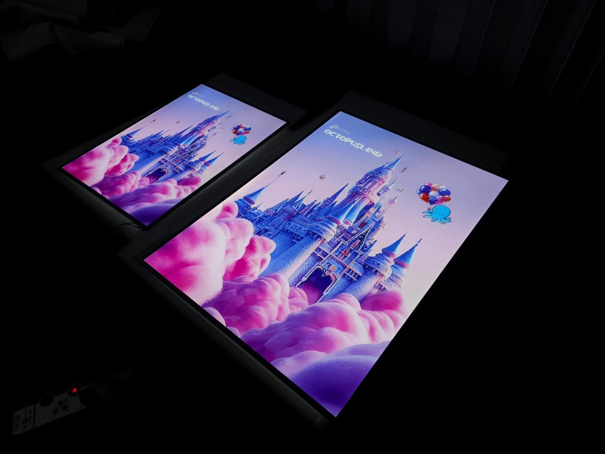 กรอบไฟแบบบาง Slim Lightbox สว่างคมชัด น้ำหนักเบา เหมาะสำหรับร้านค้า ห้าง และงานโฆษณา