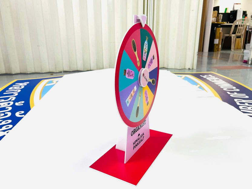 ป้ายวงล้อหมุน เสี่ยงโชค โปรโมชัน และอีเวนต์ ดึงดูดความสนใจ เหมาะสำหรับงานจัดกิจกรรม