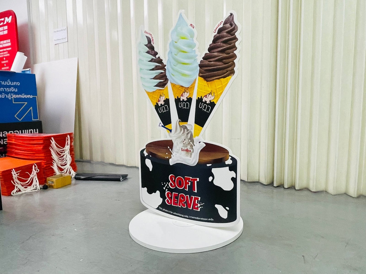 ป้ายตั้งพลาสวูด โครงเหล็ก แข็งแรง ทนแดดฝน เหมาะสำหรับงานอีเวนต์ และป้ายโฆษณากลางแจ้ง