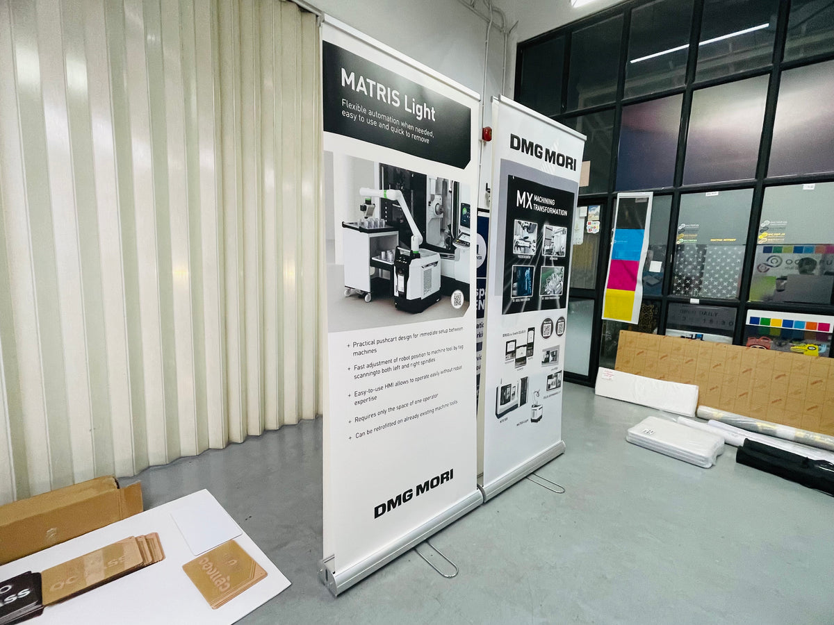 โรลอัพ Roll Up Banner น้ำหนักเบา เคลื่อนย้ายสะดวก พิมพ์คมชัด เหมาะสำหรับงานอีเวนต์ แสดงสินค้า และโปรโมชัน