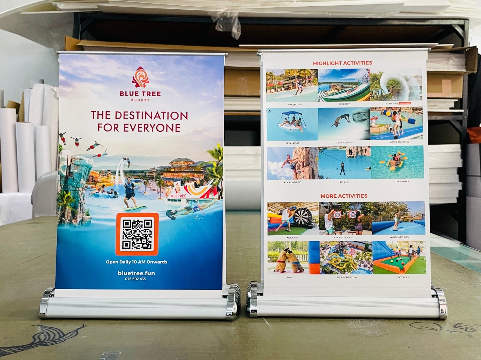 Mini Roll Up โรลอัพขนาดเล็ก น้ำหนักเบา ติดตั้งง่าย เหมาะสำหรับโปรโมชัน ร้านค้า และบูธแสดงสินค้า