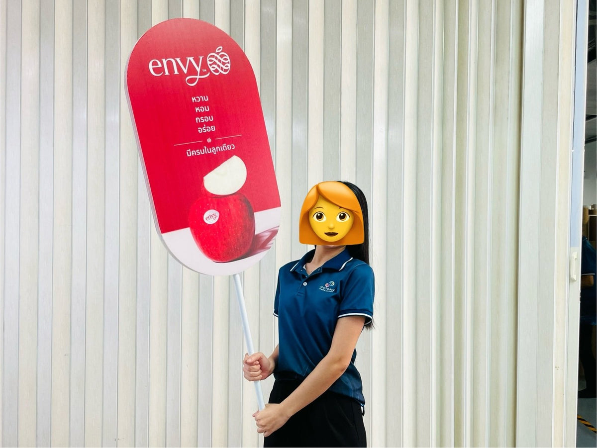 ป้ายถือโฆษณา ป้ายทรูป น้ำหนักเบา พกพาสะดวก พิมพ์คมชัด เหมาะสำหรับโปรโมชัน อีเวนต์ เดินแจก และกิจกรรมรณรงค์