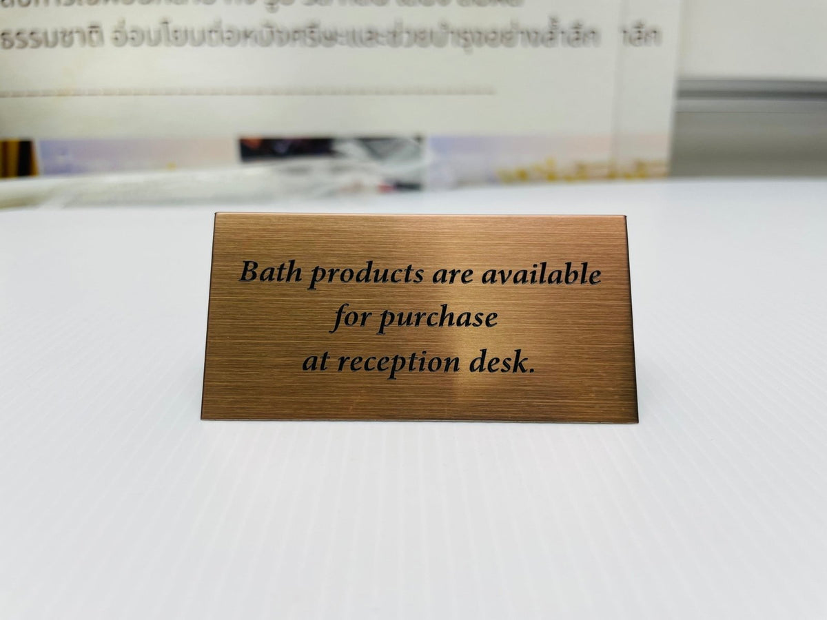 ป้ายตั้งโต๊ะสแตนเลสกัดกรด คมชัด หรูหรา เหมาะสำหรับห้องประชุม บริษัท และองค์กรธุรกิจ