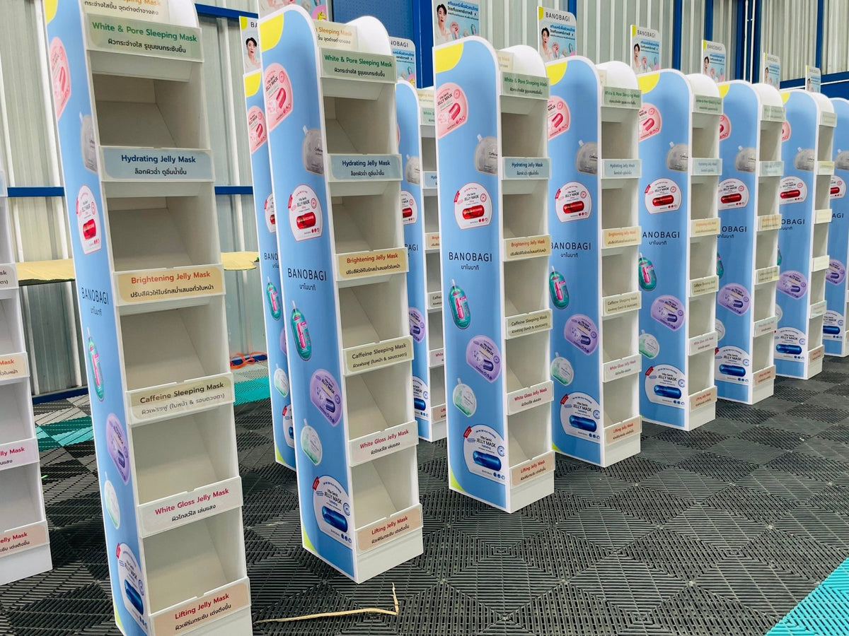ชั้นวางสินค้าราคาถูก เชลฟ์ดิสเพลย์ Shelf Display แข็งแรง น้ำหนักเบา เหมาะสำหรับโชว์สินค้าในร้านค้า และงานอีเวนต์